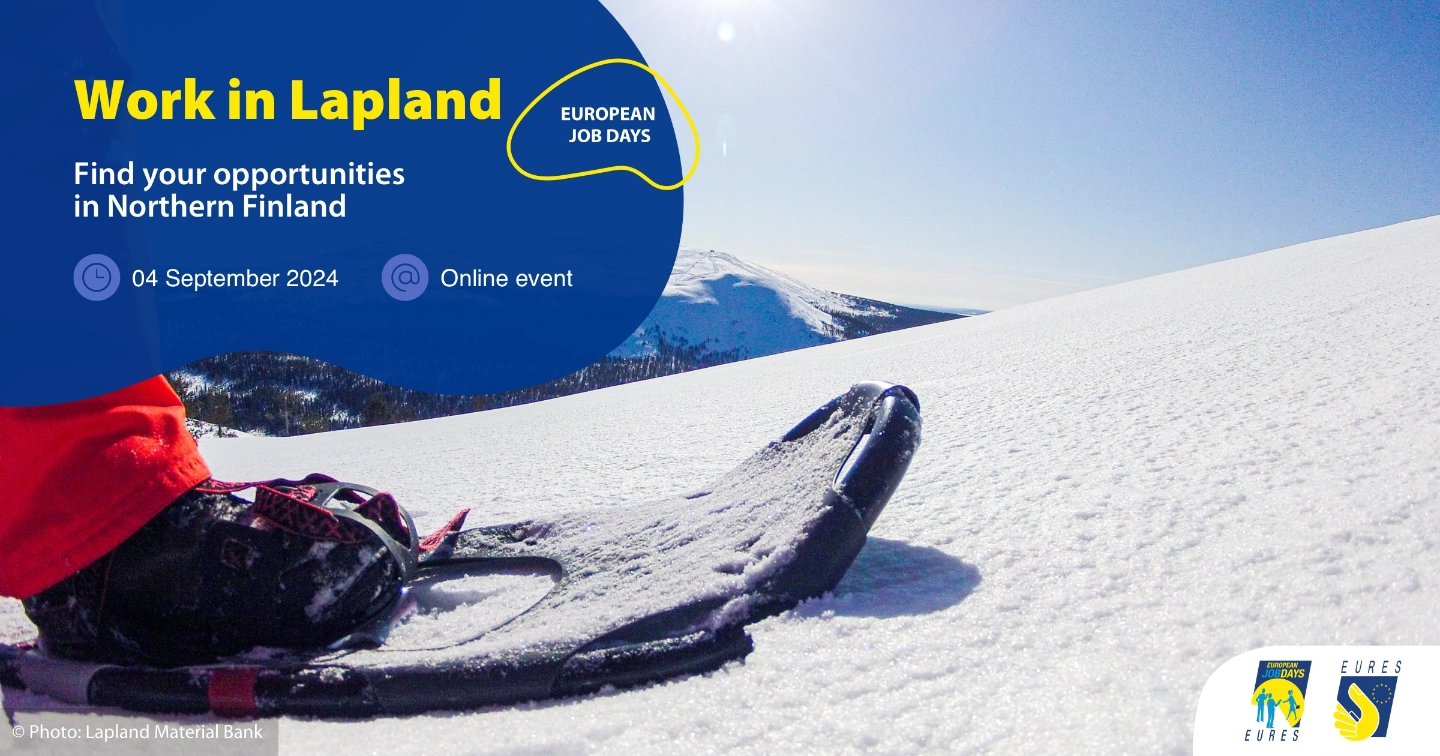 A snowshoe on top of the snow A snowshoe on top of the snow