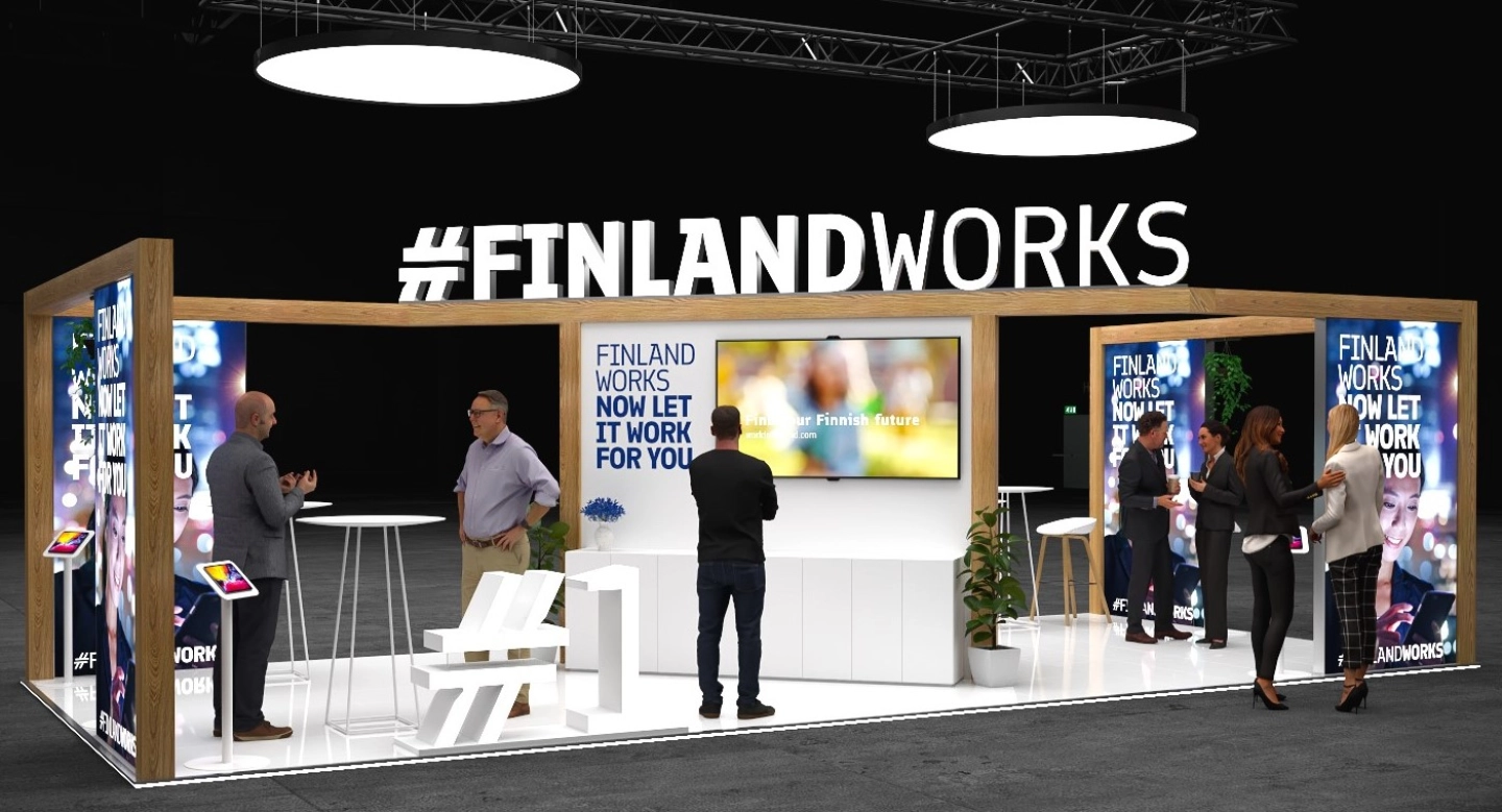 Visitors at the FinlandWorks booth Visitors at the FinlandWorks booth