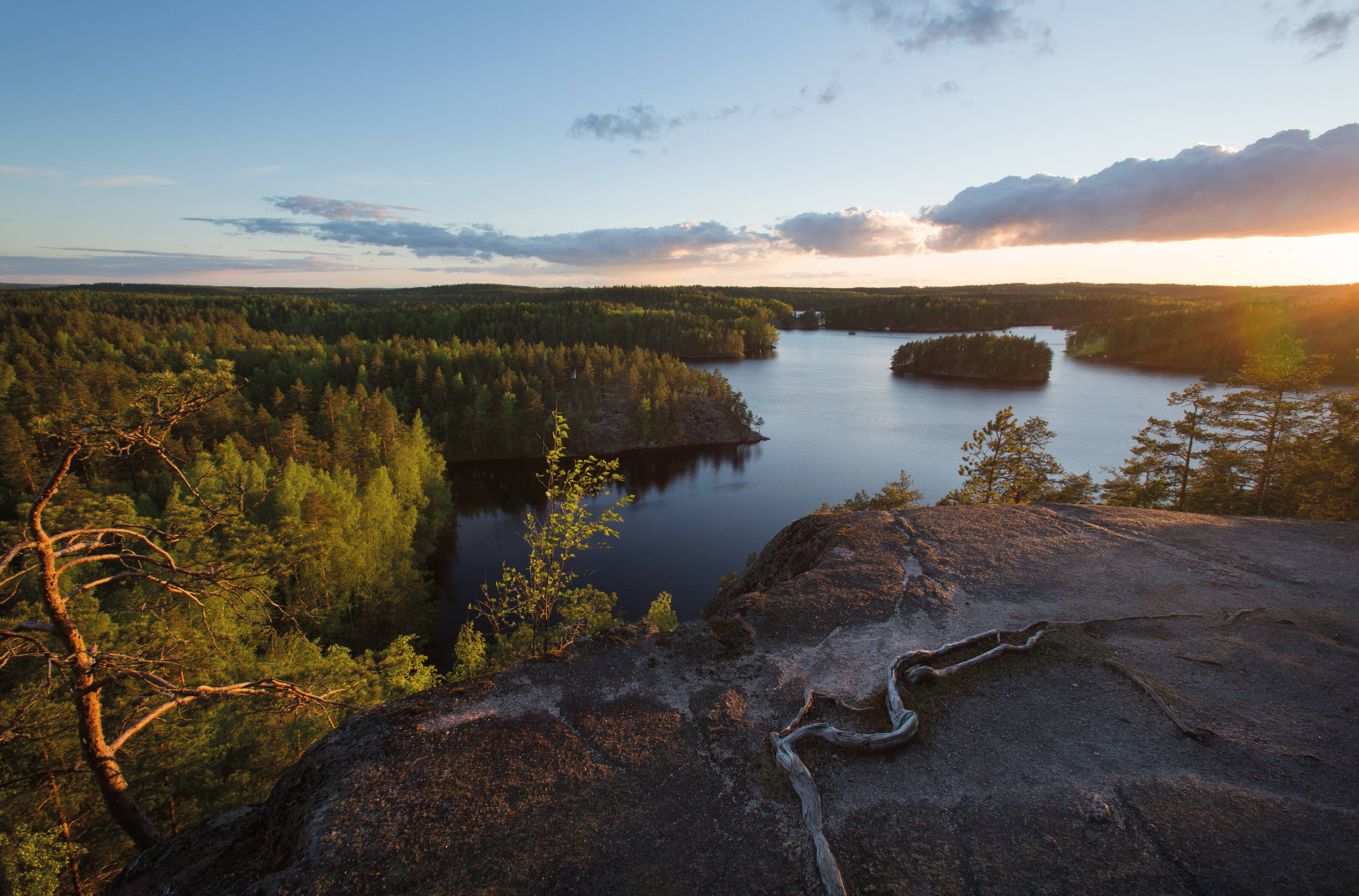 Landscape view of a summer in the Finnish Lakeland.