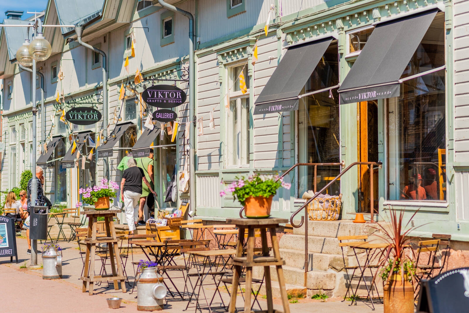 Summer terrace of Café Viktor in the Åland Islands.