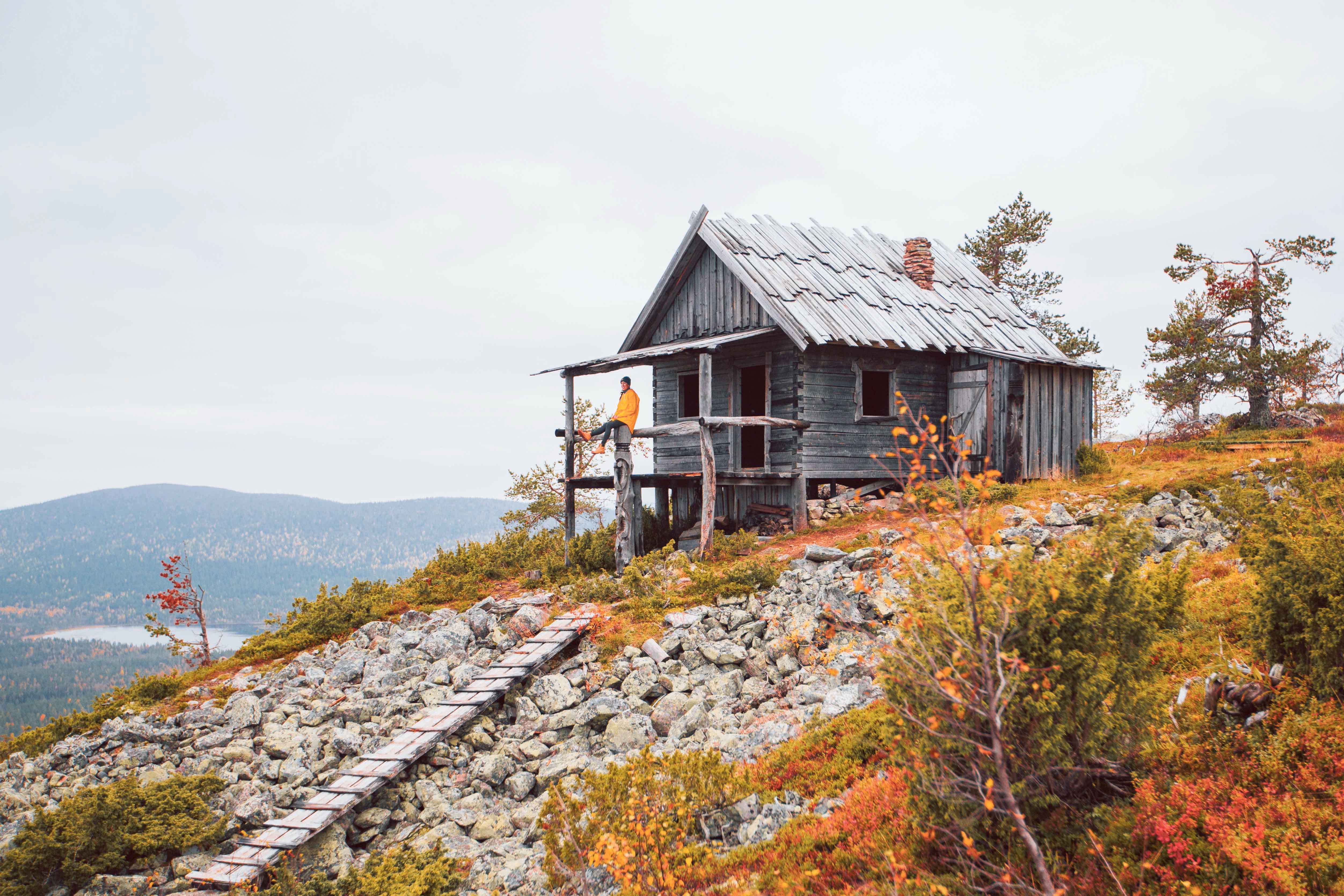 Sugarhouse in autumn in Levi, Finland