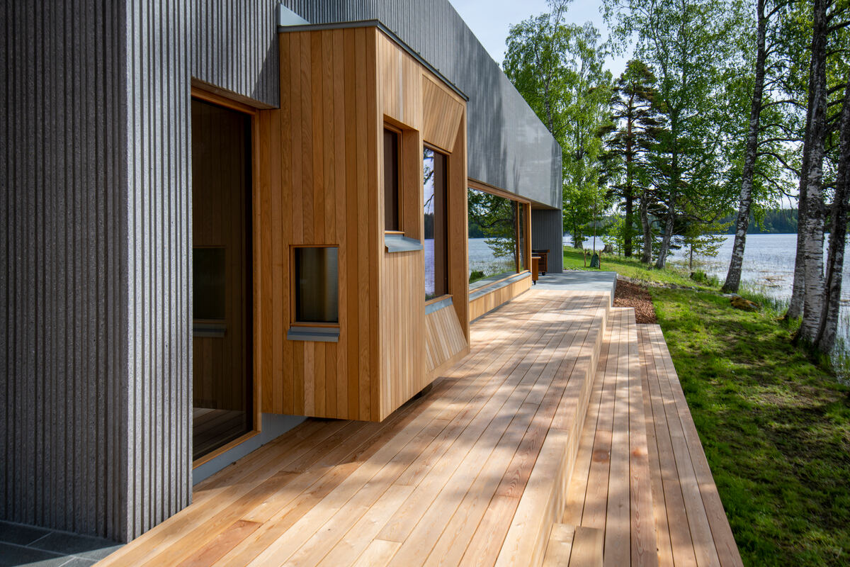 Terrace of Serlachius Art Sauna.